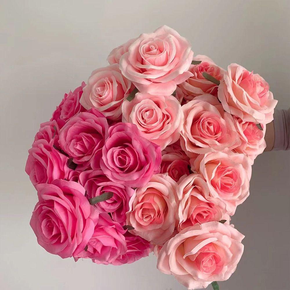 Silk Artificial Rose Flowers Flower Arrangement Rose Flower Bouquet 9-heads Rose Flowers Wedding