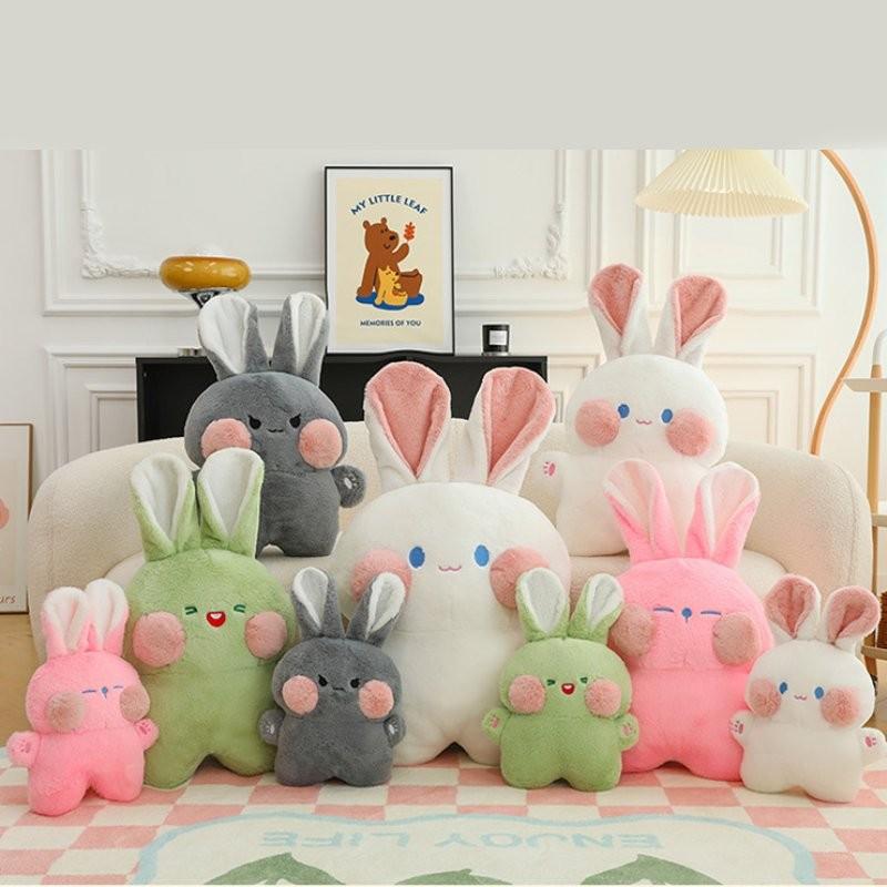 Adorable Plush Rabbit Pillow Doll Cute Bunny Stuffed Toy For Childrens Gifts