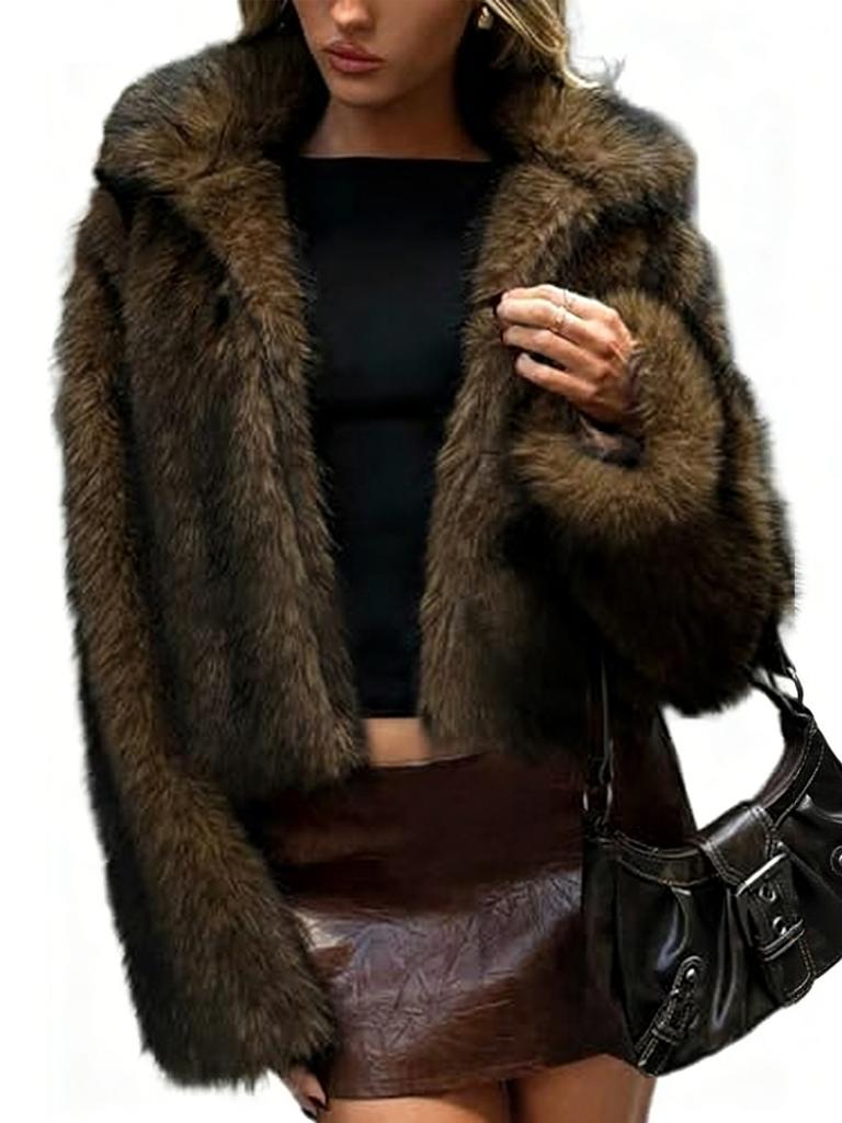 Mink Artificial Fur Imitation Fur Jacket Versatile European And American Women'S Fluffy Winter Jacket Lapel