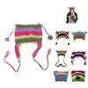 Handmade Cat Ear Shape Knitted Hat Ear Protecting Winter Driving Hat for Girls