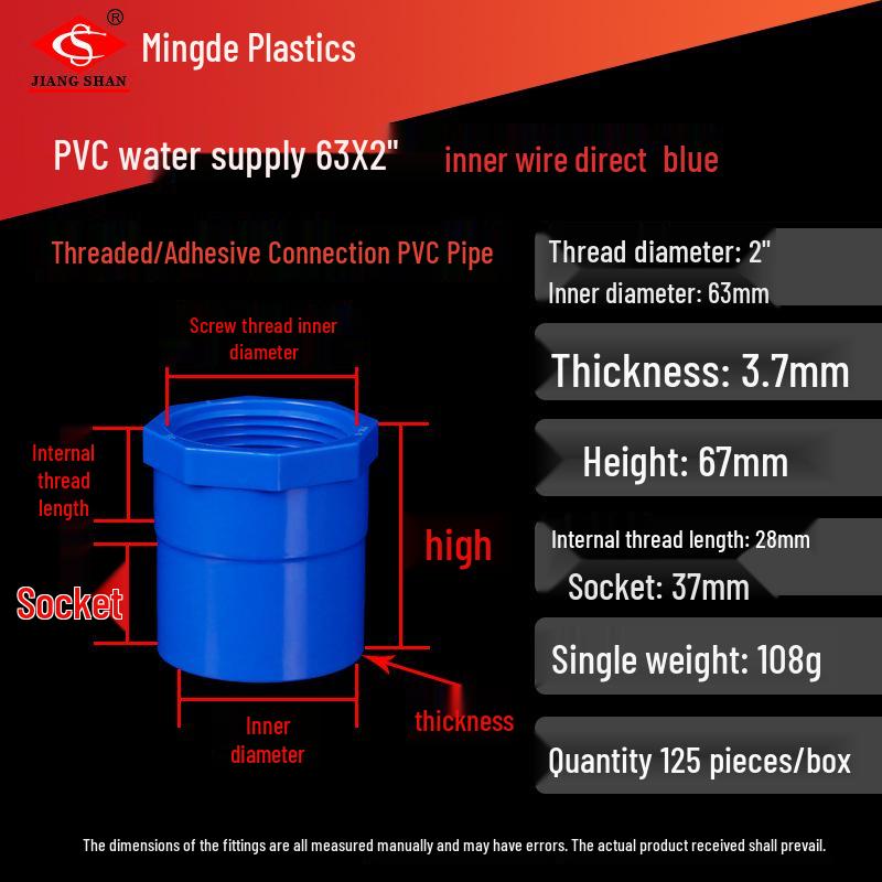 PVC Female Threaded Coupling for Water Pipes - All-Plastic Joint Fittings Accessories