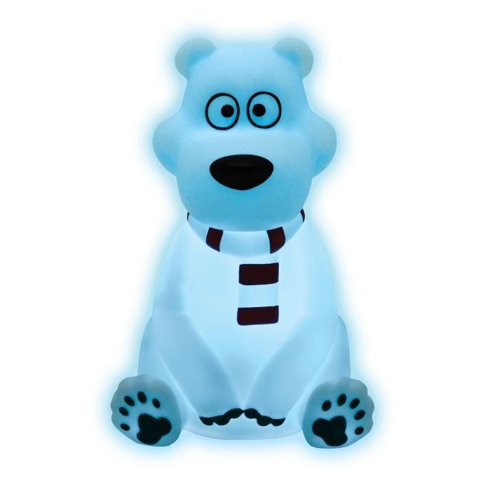 Veilleuse Ours Polaire En 3D Avec Variation De Couleurs Approx. 13cm