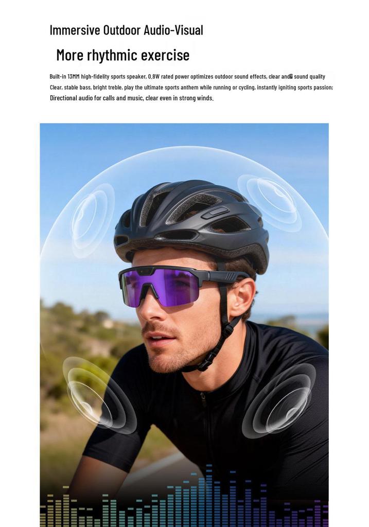 Crosser Q01 Smart Glasses: 8MP Camera, Video Recording, 6-Axis Gyro Stabilization, Ideal for Outdoor Sports & Cycling.