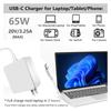 Reletech 65W USB C Laptop Power Adapter Type C Power PD Wall Fast Charger Fort MacBook Dell Huawei HP Notebook