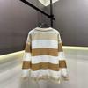 Trendy European Knit Cardigan: High-Quality Autumn/Winter New Arrival with Letter Jacquard and Striped Color Block Design