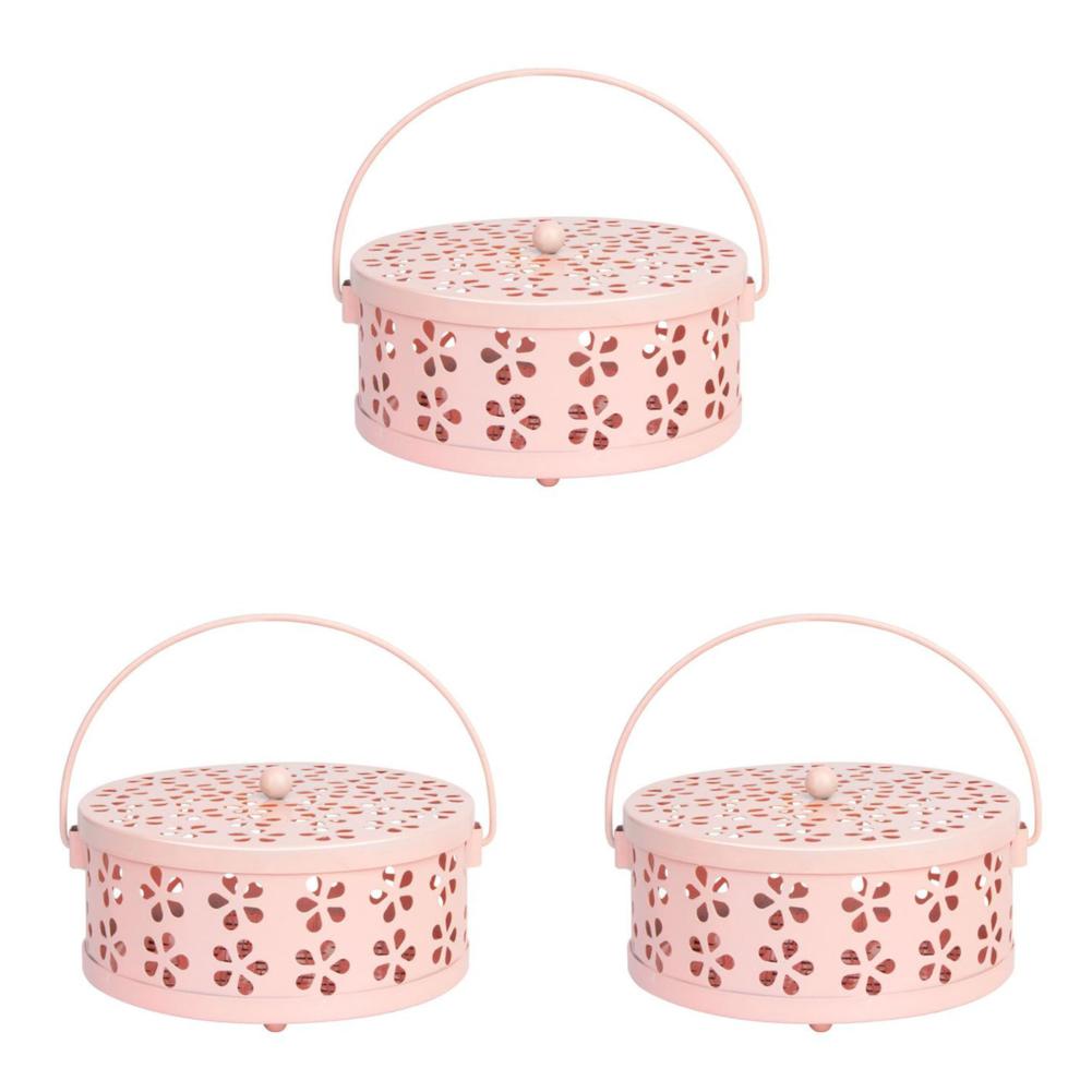 

Портативный держатель спирали от комаров с ручкой, металлический держатель для курильницы (розовый)