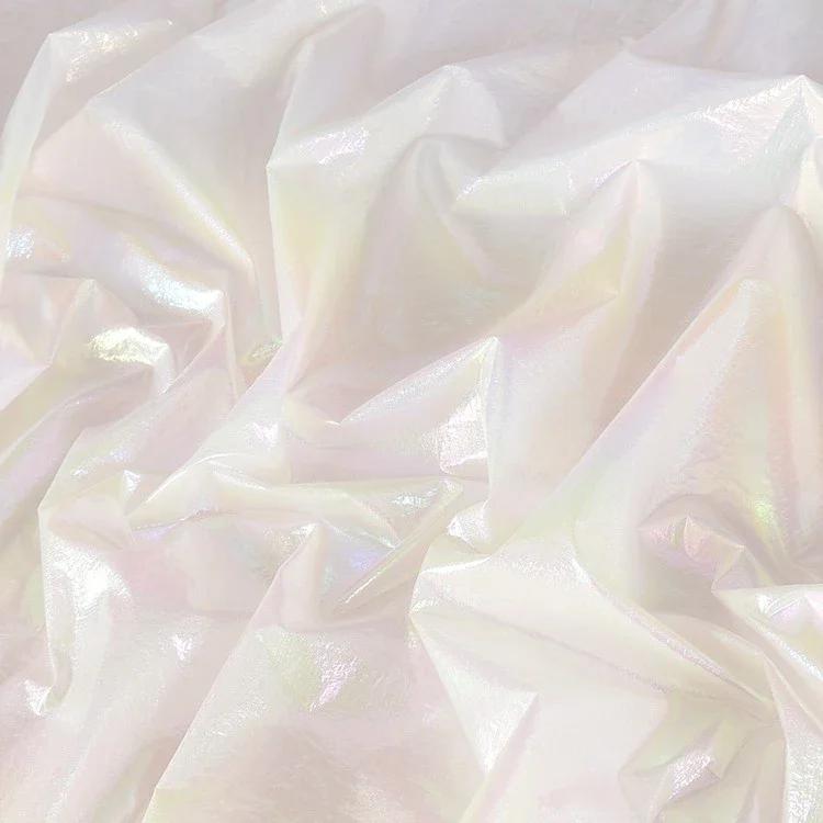 100x150cm Pu Leather Chameleon Waterproof Down Coat Fabric Glossy Symphony Gradient for Leather Jacket Fabric Materials