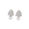 Fashionable Pearl Zircon Gold Earrings for Women with Anti-allergic Micro-set Christmas Earrings
