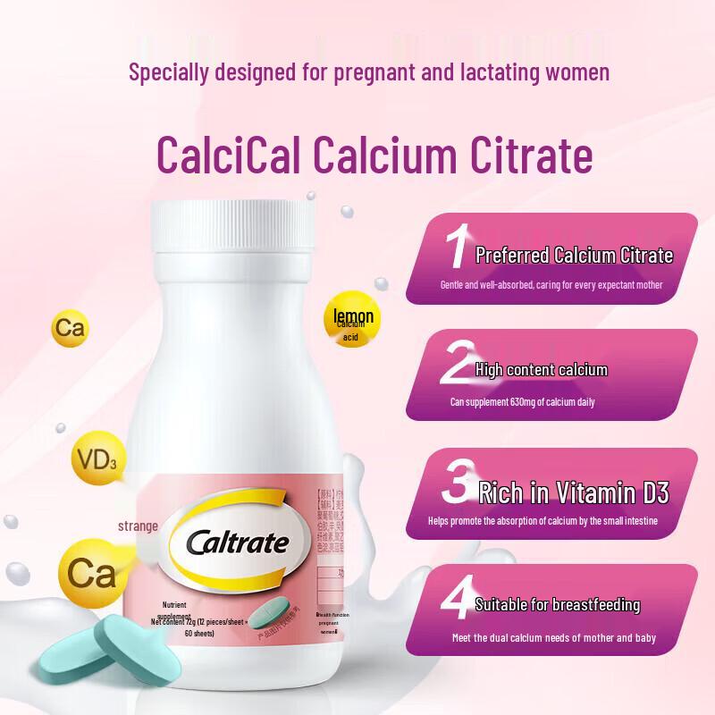 Caltrate Prenatal & Postnatal Calcium + Vitamin D3 Tablets