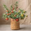 Prosperity Pomegranate Artificial Flower Arrangement for Living Room Decor - Realistic New Year Dried & Green Plant Ornament