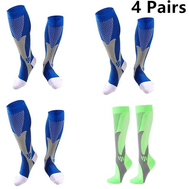 2/3/4 Pairs Running Men Compression Socks Fit Varicose Veins Football Soccer Stockings 30 Mmhg Atheletic Men Women Sports Socks