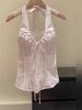Dopamine Roze Backless Halter Vest: Uniek, Zoet & Pittig Dames Camisole Topje