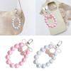 Elegant Bowknot Pendant Keyring 3D Cherries Keychain Portable Beaded Key Chain Jewelry Bag Accessory for Women and Girls