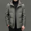 Winter Men'S Outdoor Down Jacket Middle-Aged Warm Cold Removal Hooded Jacket Trend Casual Hair