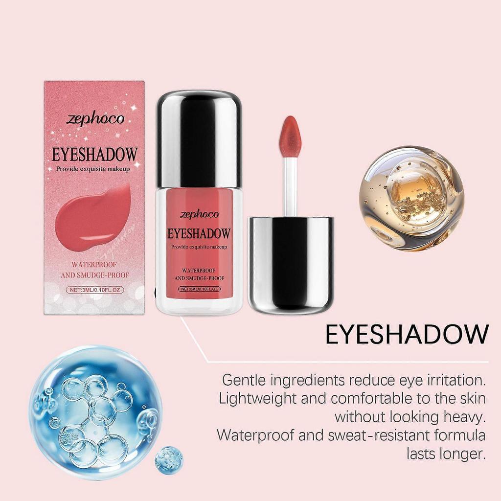 Zephoco Sparkling Peach Powder Liquid Eyeshadow Is A Fine, Lustrous, Non-Flaring, Color-Holding, And Waterproof Nude Powder Liquid Eyeshadow