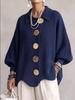 2026 European & American Retro Lapel Button Knit Cardigan - Women's Autumn/Winter Loose Coat