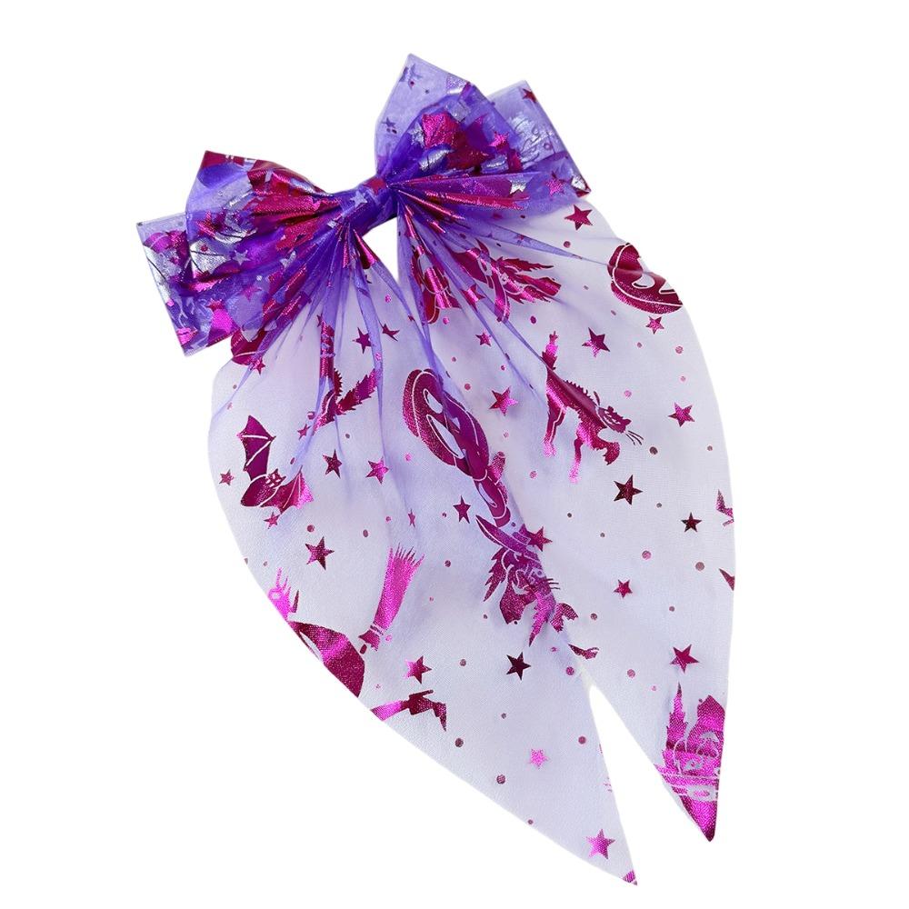Bronzing Transparent Halloween Bow Hair Clip Halloween Hairpin  Festival Daily Wear