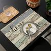 VIKAMAVintage Wood Grain "Home" Quote Dining Mat, American Countryside Dining Table Mat, Warm Family Style Insulated Dining Mat