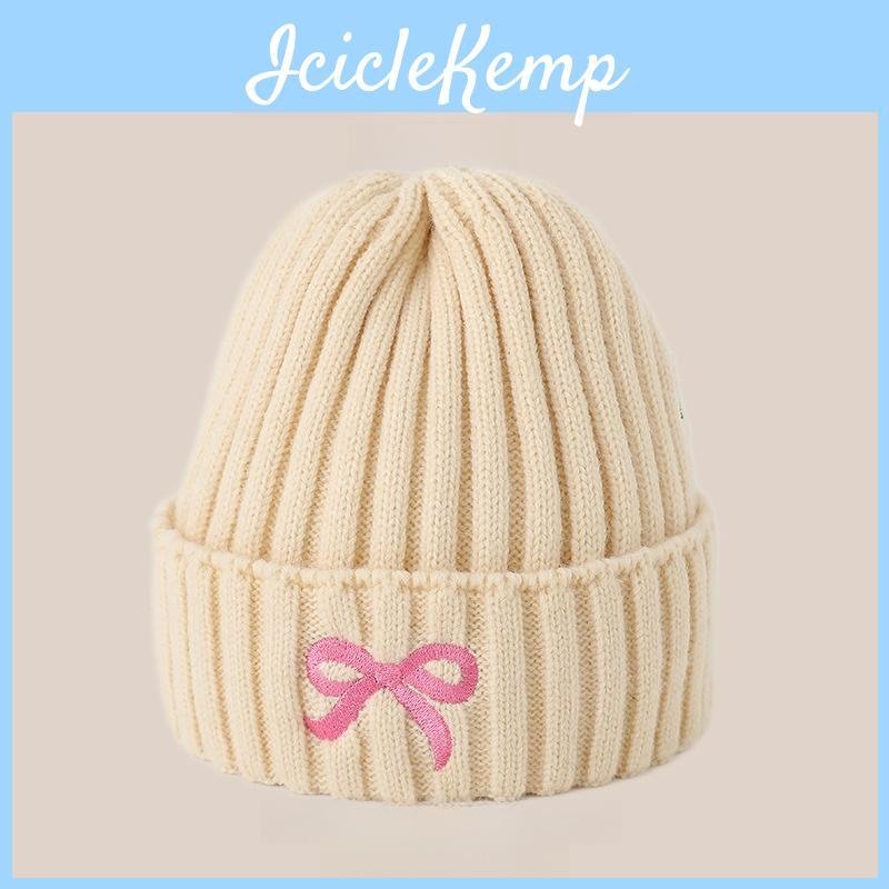 Knit Hat With Butterfly Bow For Winter Warmth And Outdoor Comfort For Women