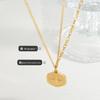 French Niche Eight-Pointed Star Pendant Necklace, Double Chain, 18K Gold-Plated Titanium Steel Clavicle Chain Jewelry P574