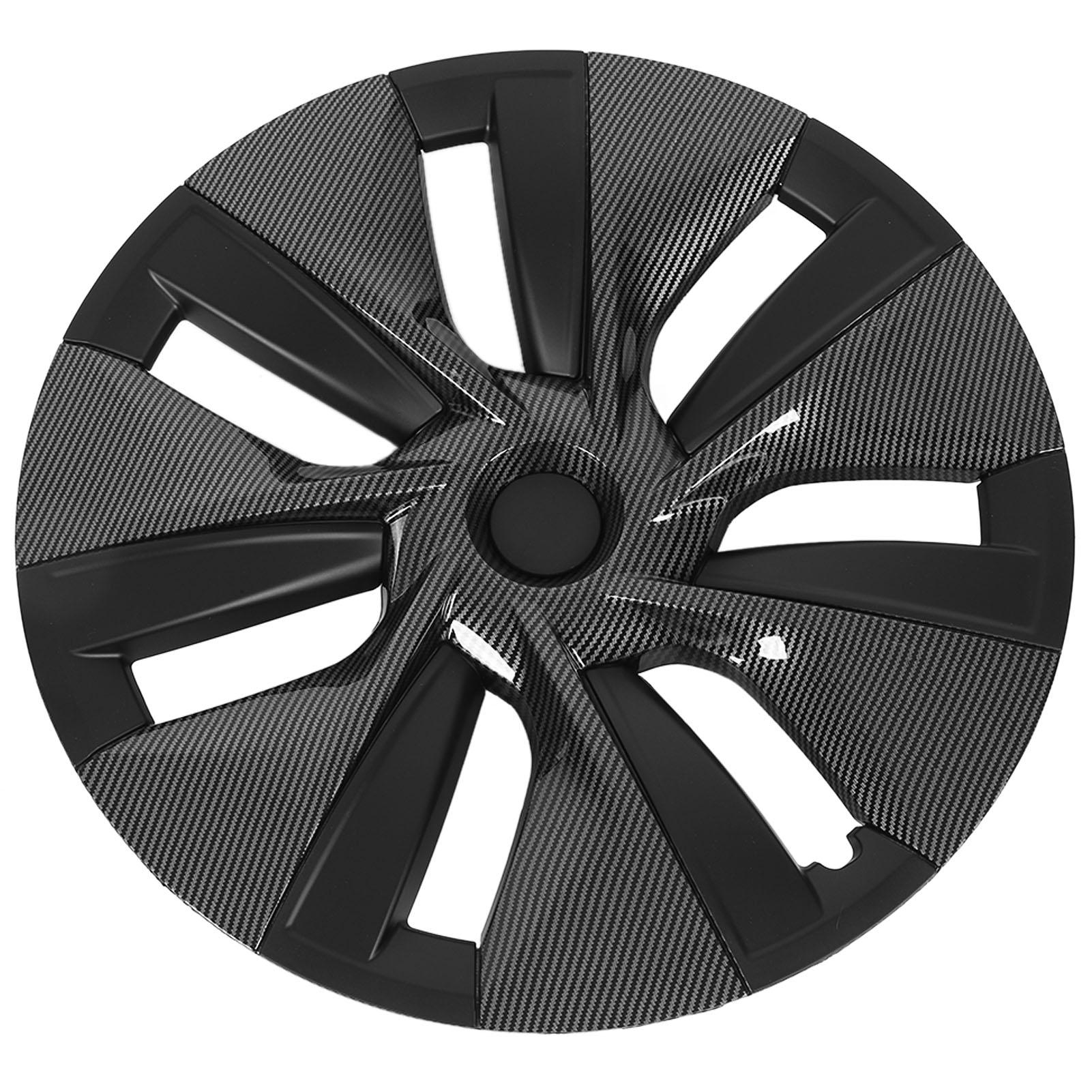 

4 Pcs 19in Wheel Hub Cover Cap Fully Wrap Hubcap Rim Protector Trim Replacement for Tesla Model Y 2020‑2023 Carbon