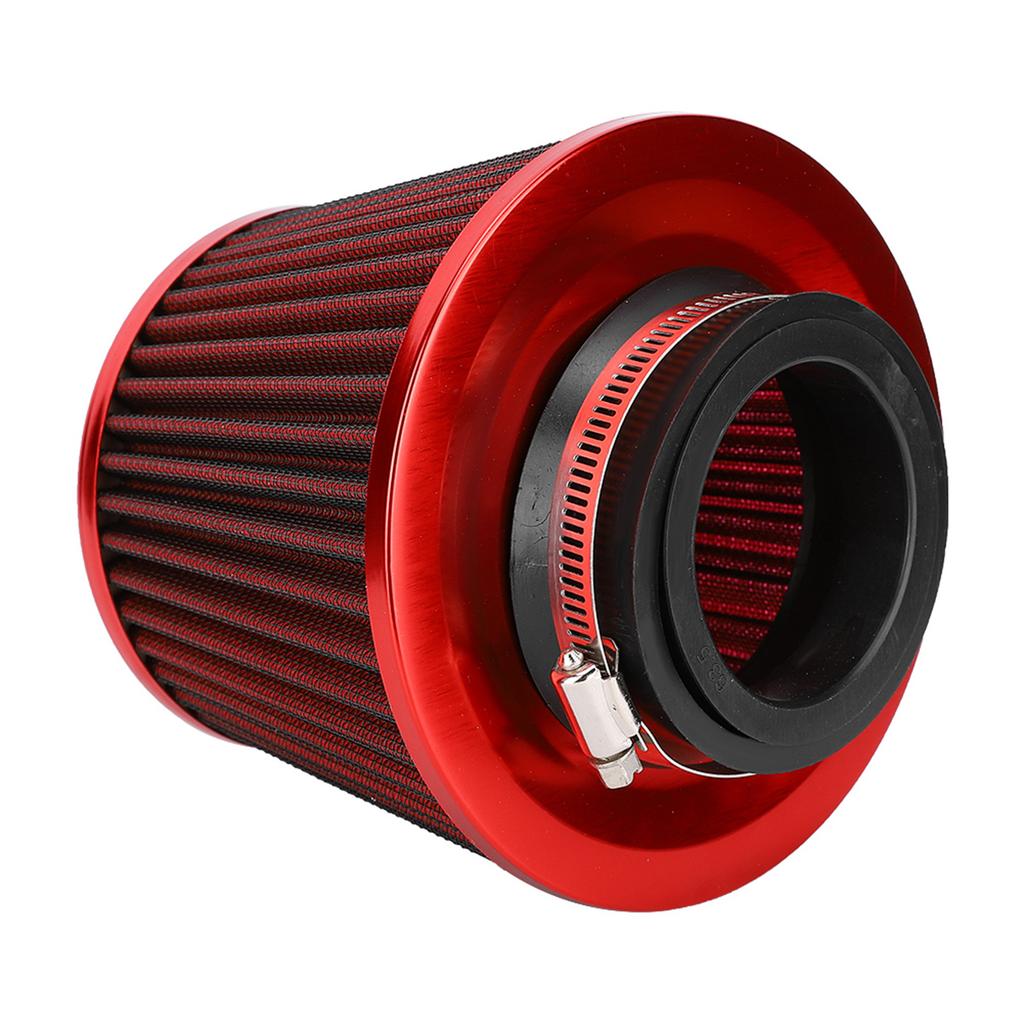 Car Universal 63mm Iron High Flow Air Multi Diameter Mushroom Head Air Filter Kit(Red)