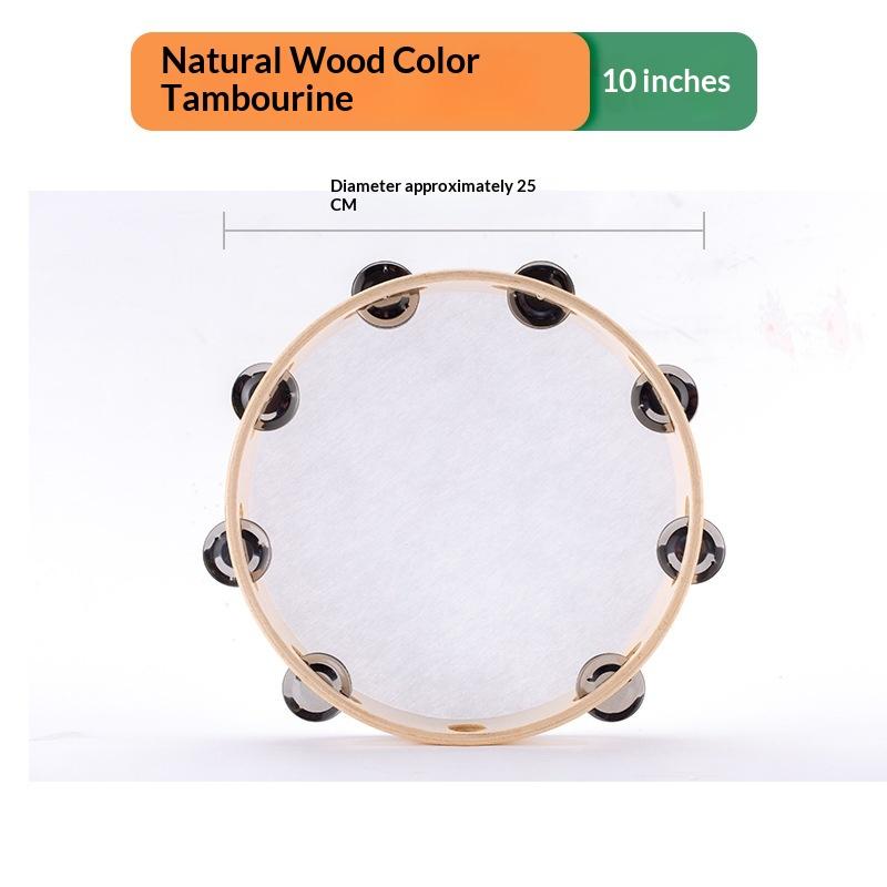 Plastic Tambourine for Kids 6/8/10 Inch Hand Held Percussion Drum Bell Portable Musical Instrument for Outdoor Camping Activity
