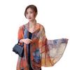 Silk Scarf Folral Women Summer Hijab  Luxury Print Sunscreen Shawl Wraps Bandana Ladies Head Scarves Large Foulard Echarpe
