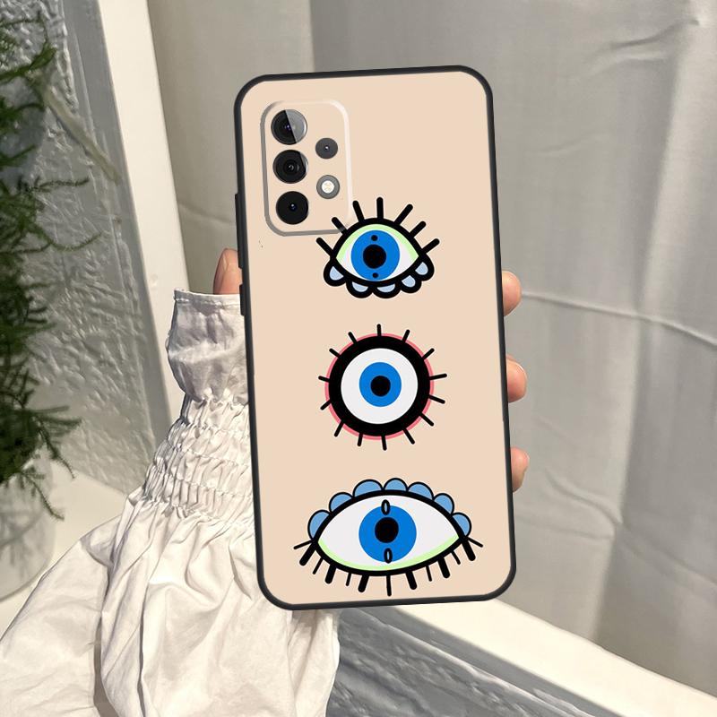 Evil Eye Lucky Eye Blue Case For Samsung Galaxy A52S A06 A16 A26 A36 A56 A55 A35 A15 A53 A32 A33 A13 A14 A34 A54 A17