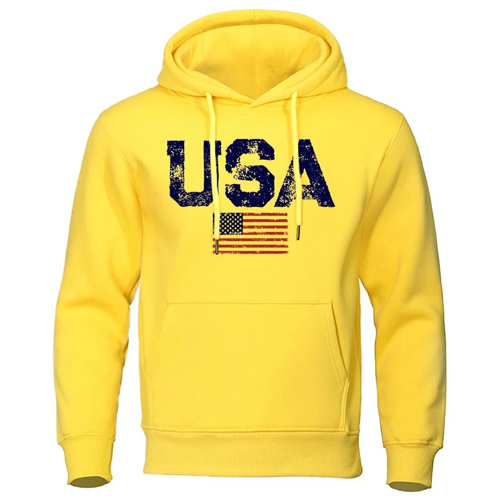 Vintage American Flag Street Print Clothing Women's Hip Hop Personality Hoodie Round Neck Fashion Hoodie Pullover 2025 Women Y2K