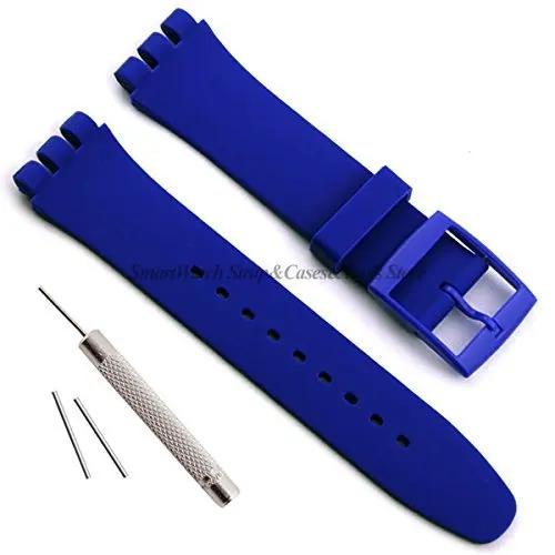 Soft Silicone Bracelet for Swatch 12mm 16mm 17mm 19mm 20mm Colorful Transparent Watchband Watch Strap Replacement with Tool