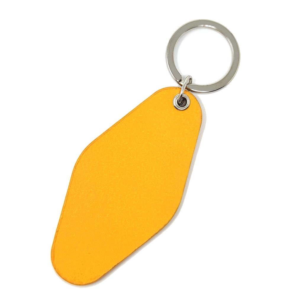 Motel Hotel Smile Leather Cute Leather Key Ring [Standard Factory] Keychain, Keychain, (YELLOW) Mkr-001c