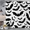 Halloween Shower Curtain, Cartoon Funny Skull Skeleton Dancing Bathroom Decor Curtains Halloween Party Retro Bath Curtain Fabric