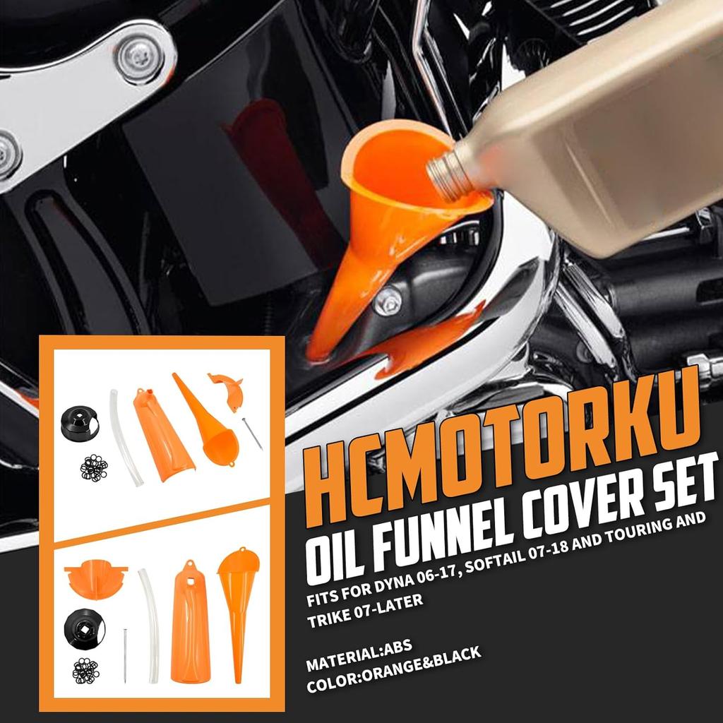 Oil Change Kit Fit for Harley Oil Filter Cap Wrench Crankcase Fill Funnel Primary Case Oil Funnel Drip-Free Oil Filter Funnel 30Pcs O-Rings