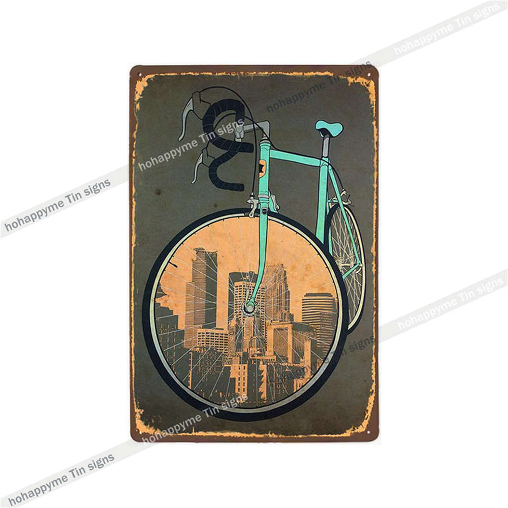 Fahrrad fahren Schilder Blech Metall Retro Plakette Dekoration Fahrradladen Bar Pub Club Café Vintage Wandkunst Eisenmalerei Poster 20x30cm