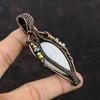 Rainbow Moonstone Pendant Copper Wire Wrapped Pendant Gemstone Handmade Pendant Titanium Beads Pendant Gift For Mom Copper Wire Wrap Jewelry
