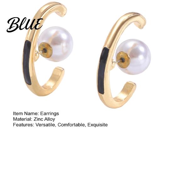 Commuter Fashion Earrings French C-Shaped Oval Hoop Versatile Drop