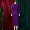D612 Women's Winter 2025 Elegant Ruffle Bodycon Slit Dress