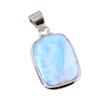 Natural Republic Larimar Gemstone 925 Solid Sterling Silver Pendant 1.5" V9S12