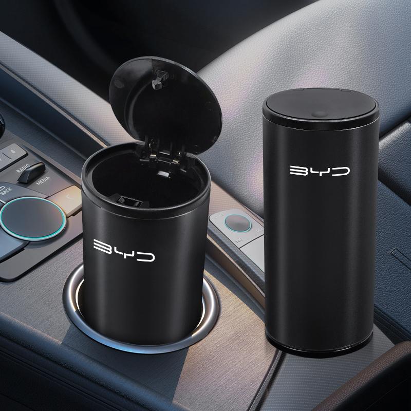 

Car Trash Bin Alloy Garbage Can Car Organizer Storage Accessories For BYD E3 E9 Tang S6 F0 E5 Song F3R Qing Yuan Atto 3 E2 E1 S8