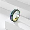 Frosted Stainless Steel Moon And Star Fidget Rings For Men Anti Stress And Anxiety Rotating Ring Fidget Metal Spinner Anillos