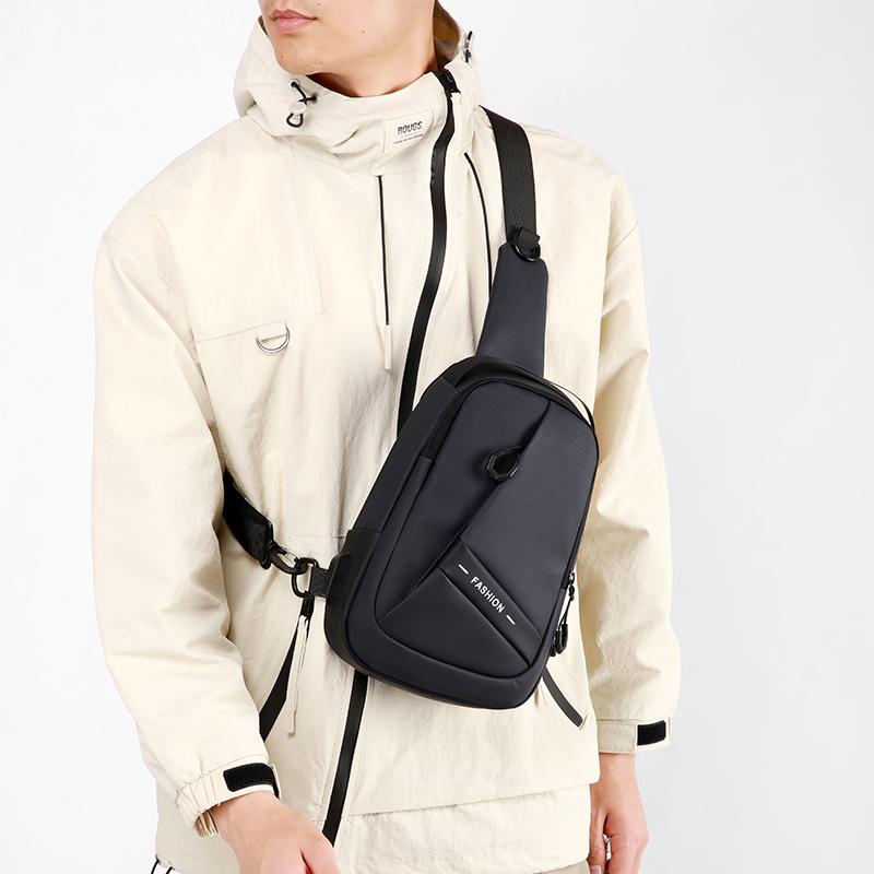 

Chest Bag Men s Business Shoulder Crossbody Bag Large Capacity Outdoor Sports Bag сірий
