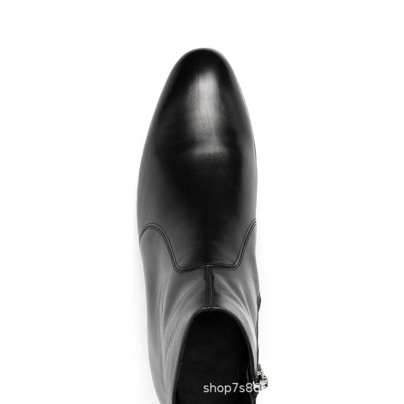 Men's Genuine Leather Chelsea Boots - Summer British Style with Zipper