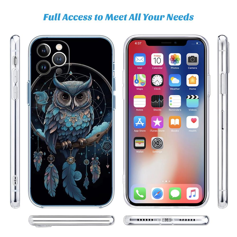 LO20 Cartoon Art Owl Phone Case for LG K22 K30 K40 K40S K41 K42 K50 K50S K51 K51S K52 K61 K62 K71 K92 Q60 Q61 V40 V50 V60