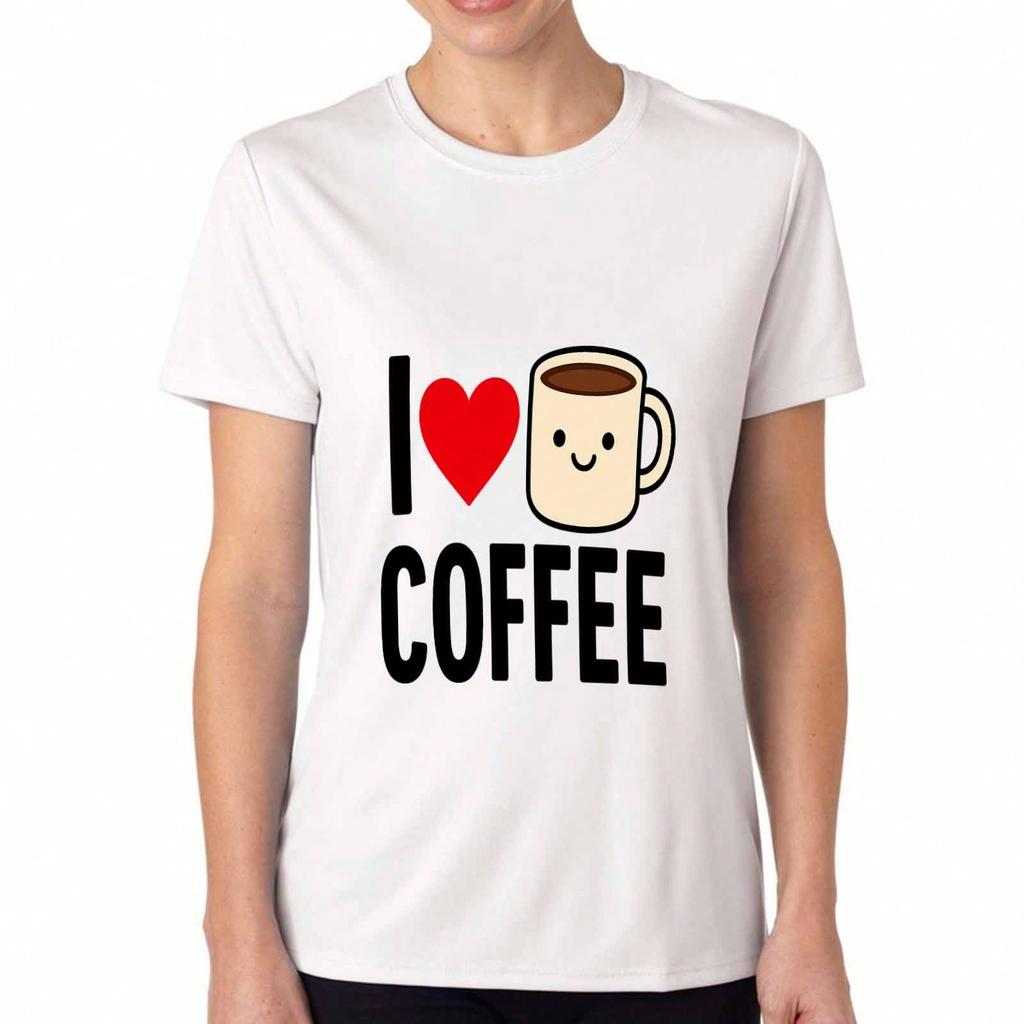 I Love Coffee Unisex's Cotton T Shirt, Premium Cotton Quality Print, Durable And Comfortable, Coffee Lover Design, Perfect For Daily Wear, Casual Fash