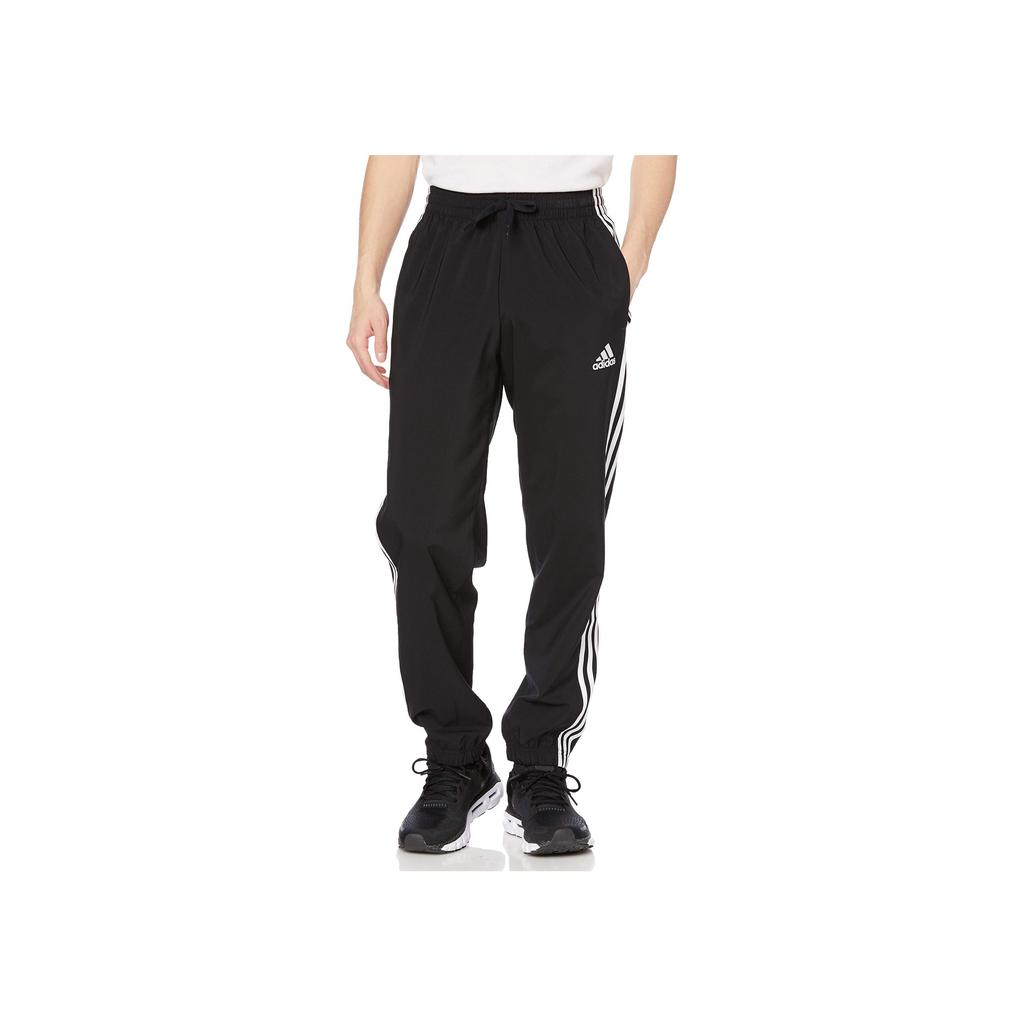 Adidas Striped Loose Straight Training Pants Men Bottoms Black GK8982