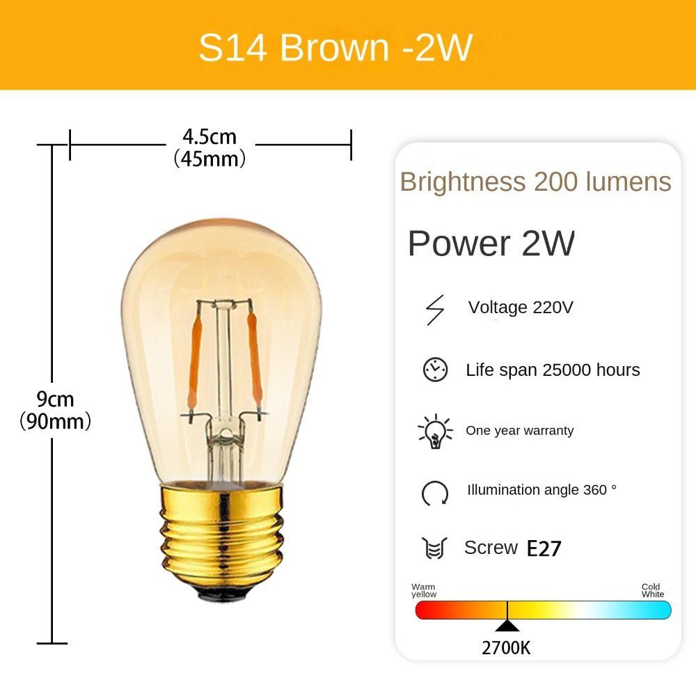

Теплая белая светодиодная лампа ST45 1 Вт 2 Вт горячая светодиодная лампа 2700K белый свет 2W-2700K-tea color