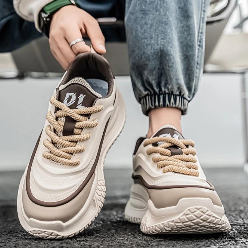 Fashion Men's Chunky Sneakers Autumn New Casual Shoes Air Cushion Heighing Increased Sport Running Shoes for Men Shoes