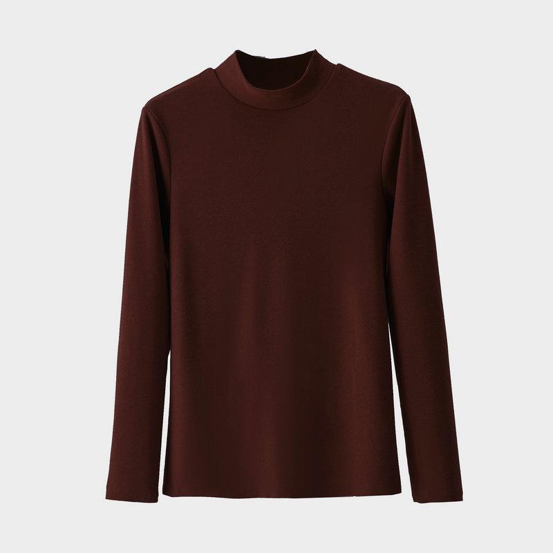 Women's Thermal Velvet Long-Sleeve Turtleneck Top for Fall/Winter