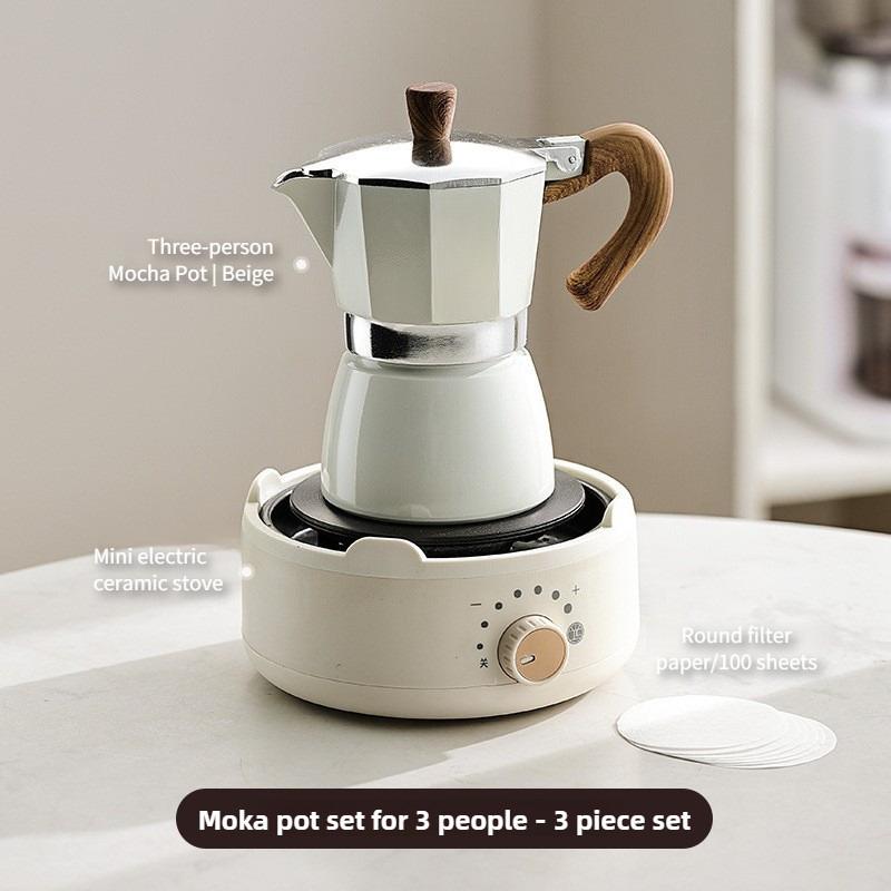 High Pressure Extraction Coffee Mocha Pot Household Italian Espresso Hand Brewed Coffee Pot Outdoor Portable Coffee Utensil